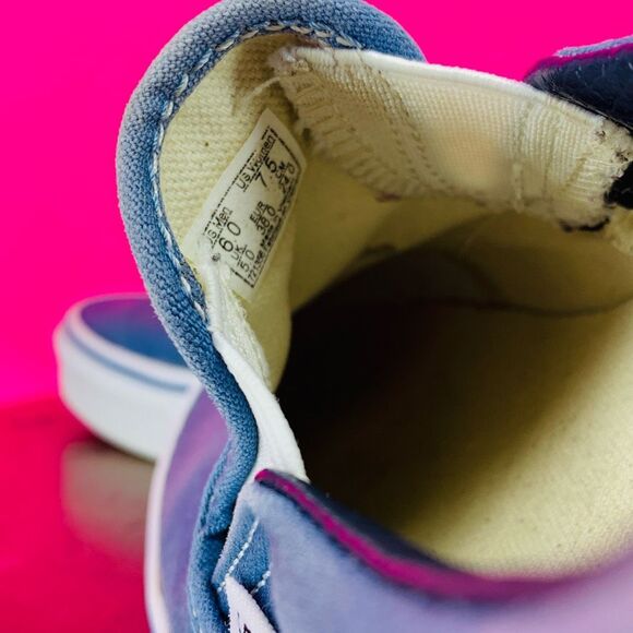 Vans Classic Blue Canvas Slip On Sneaker Sz 7.5 - Picture 7 of 8